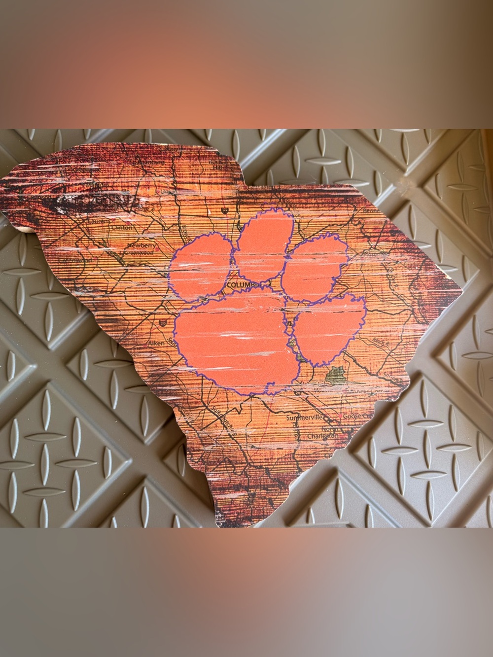Clemson SC South Carolina Wood Team Logo Wall Decor
